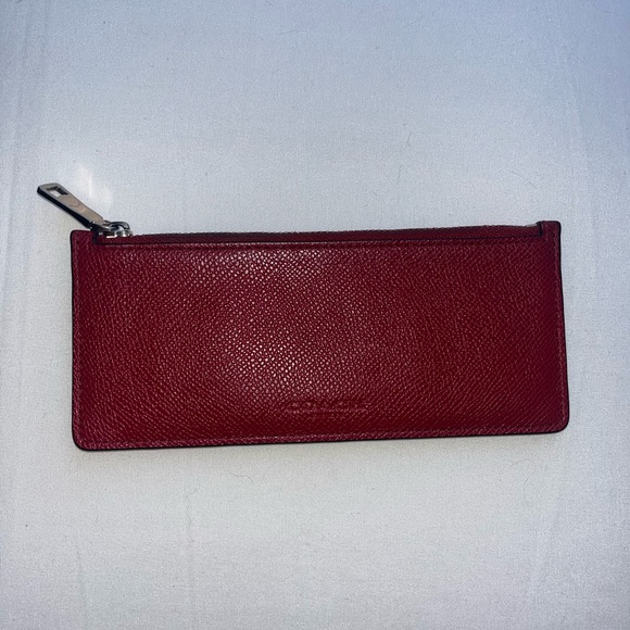 Coach red zip up coin purse EUC - Picture 6 of 7